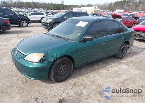 2002 Honda Civic Lx из США, поврежденный, VIN 2HGES165X2H516777